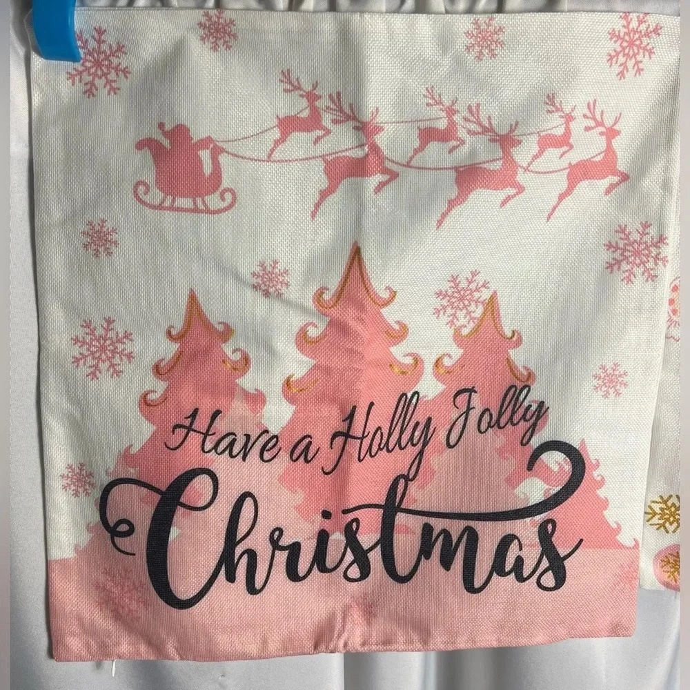 6 Pack Christmas Pillow Covers 18 x 18 Inch Brand New Washable Canvas Zipper